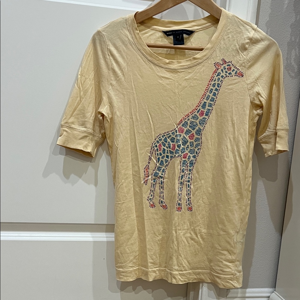 Marc By Marc Jacobs Cream Giraffe Print Women’s Tee